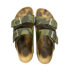 Birkenstock Arizona Sandal‎ Desert Soil Camouflage Green Birko-Flor Size 39 US 8